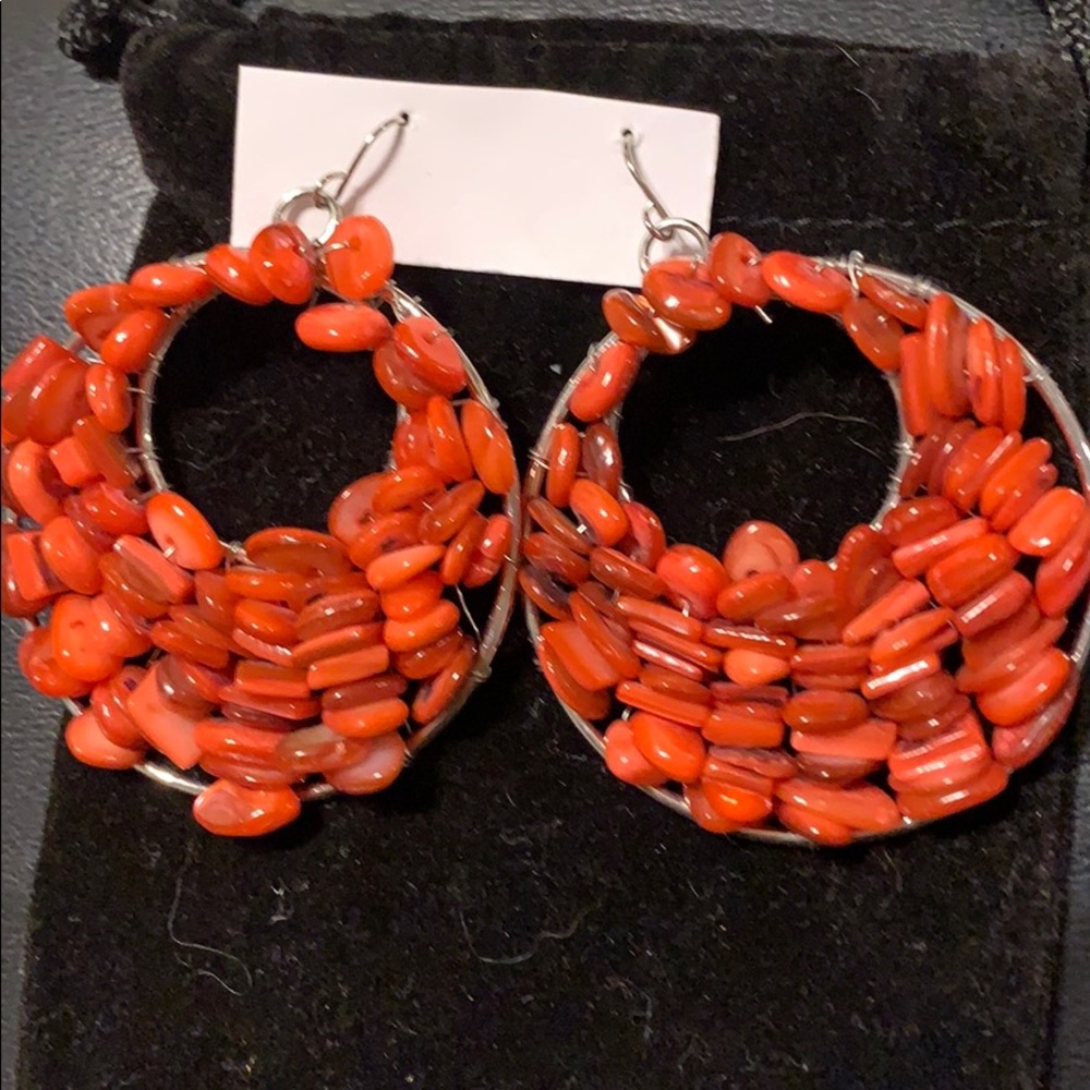 Coral Beads hand made earrings